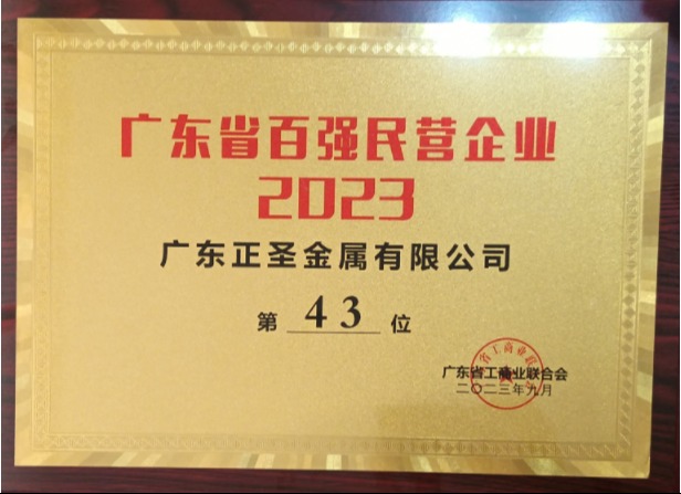 2023 Guangdong Top 100 private enterprises